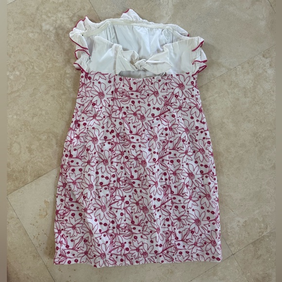 Lilly Pulitzer Strapless White and Pink Floral Dress - Picture 2 of 3